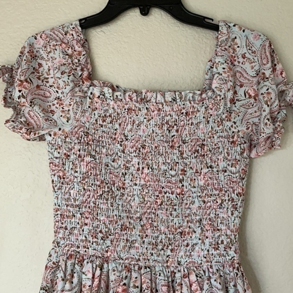 Rare Editions Smocked waste ruffle tiered bottom dress - Picture 3 of 11